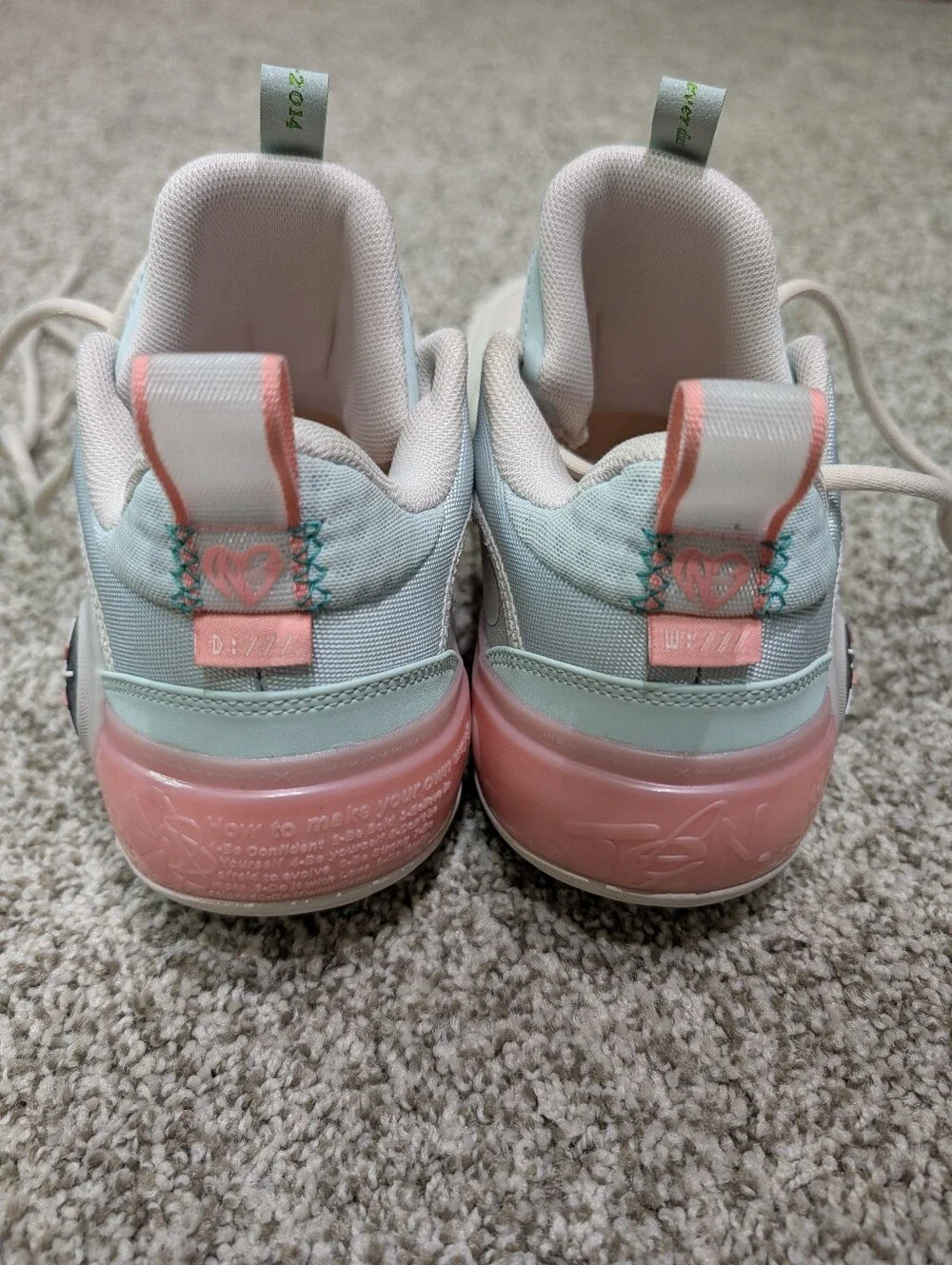 Men's Athletic Shoes - Pastel White Pink Blue